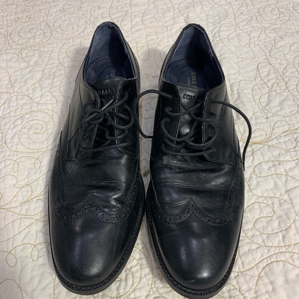 COLE HAAN C31565 Modern Essentials Black OXFORD WINGTIP Dress‎ Shoes 10M NWOB